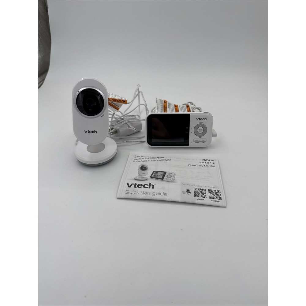 VTech VM3254 2.8" Digital Video Baby Monitor With Night Light, White